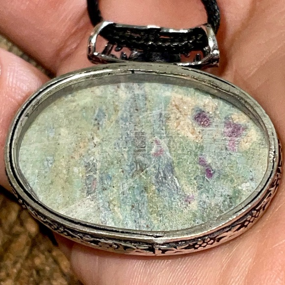 Thick Bail- Ruby Fuchsite Pendant 1 1/2”x 1 1/2” - Picture 10 of 11